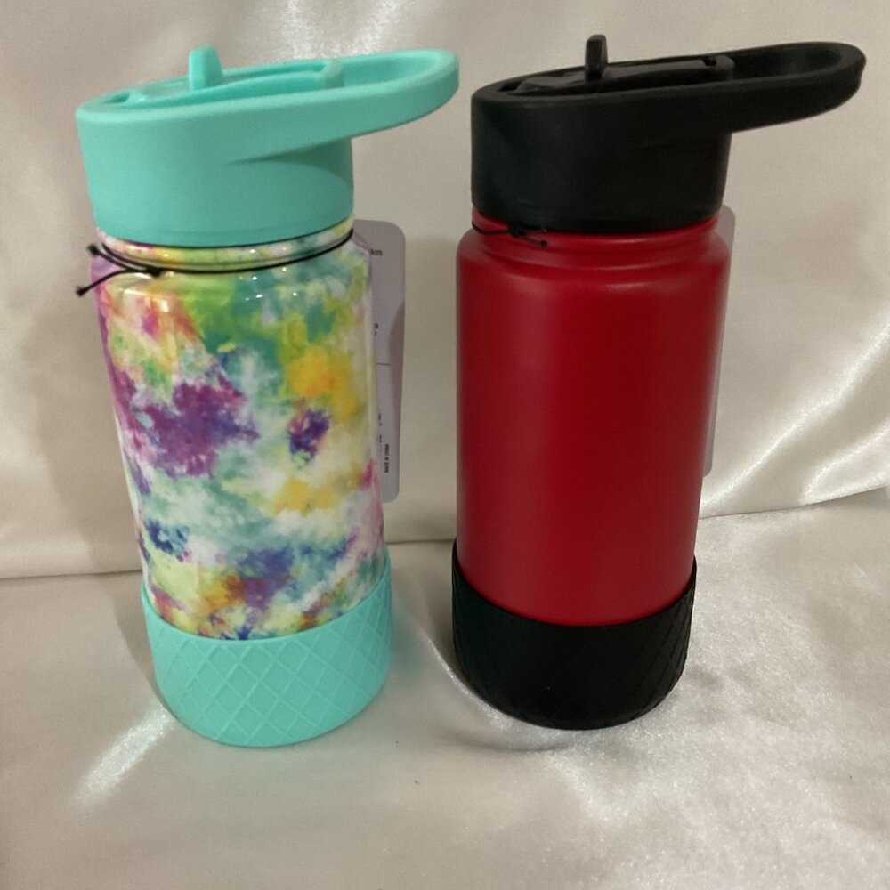 Set Buc-Ees 16oz Insulated Stainless Steel Water Bottles With Straw Lid - Tie-D - Picture 3 of 6